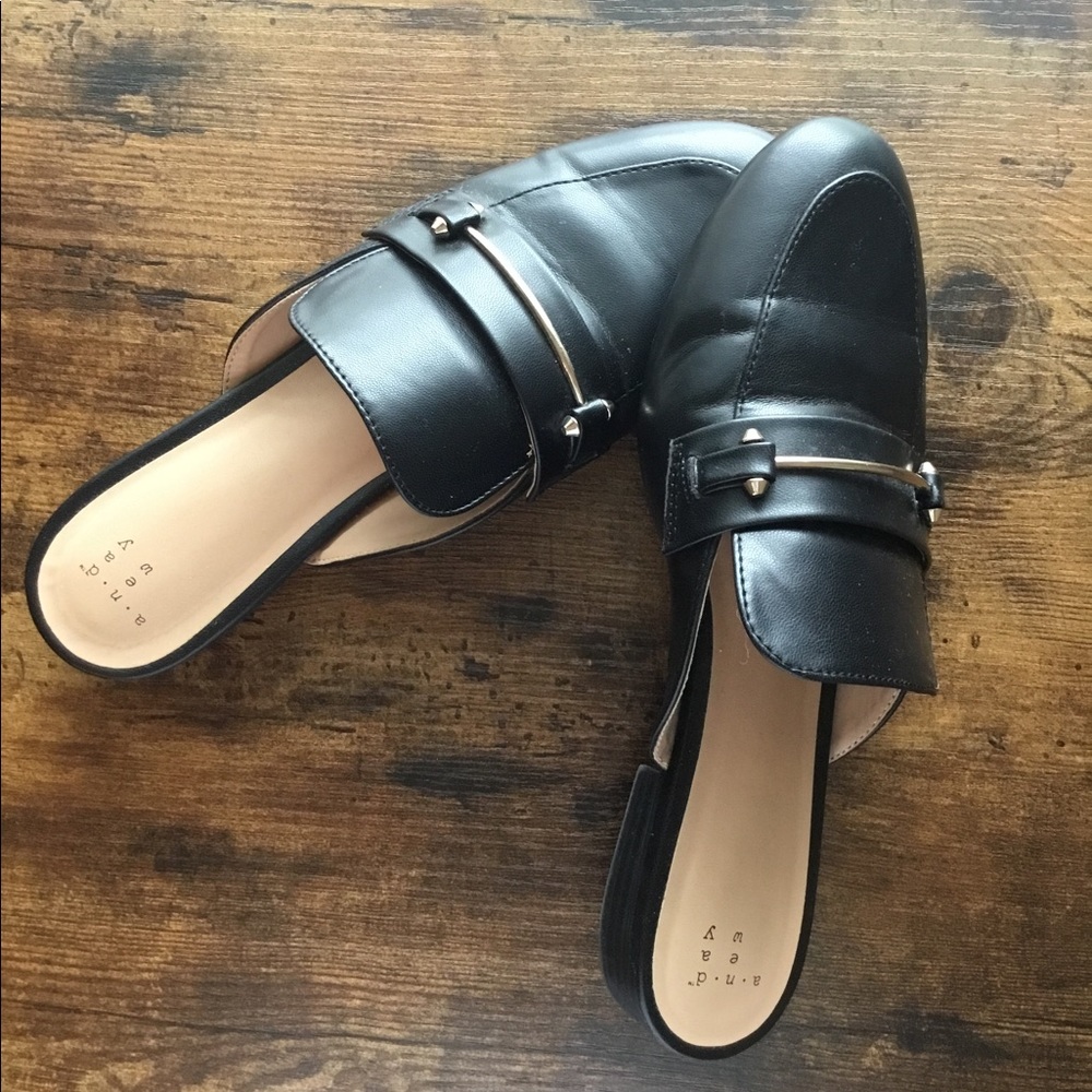 Black Backless Loafers (Mules)